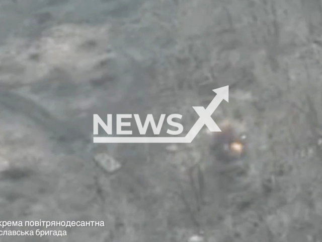 Picture shows Russian MT-LB vehicle in the Luhansk region, Ukraine in undated footage. The footage was released by the 25th brigade of the Ukrainian Air Assault Forces on Thursday, Mar. 16, 2023. Note: Picture is a screenshot from a video (@dshv25opdbr/Newsflash)