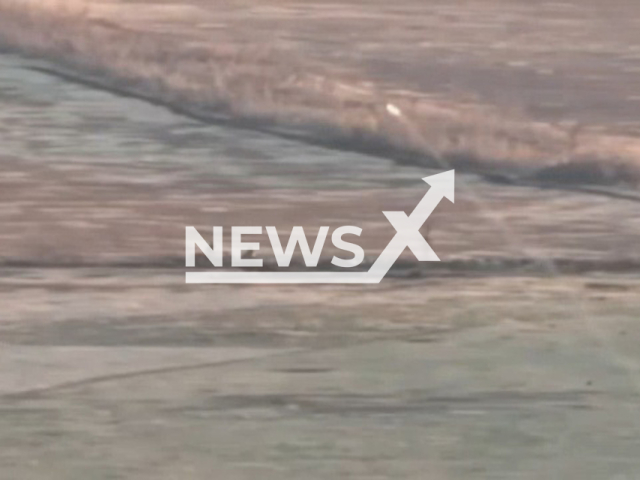 Ukrainian fighters hit a Russian military vehicle on the battlefield in Ukraine in undated footage. The footage was released by the 56th separate Mariupol motorized infantry brigade on Saturday, Mar. 18, 2023. Note: Picture is a screenshot from a video (56th separate Mariupol motorized infantry brigade/Newsflash)