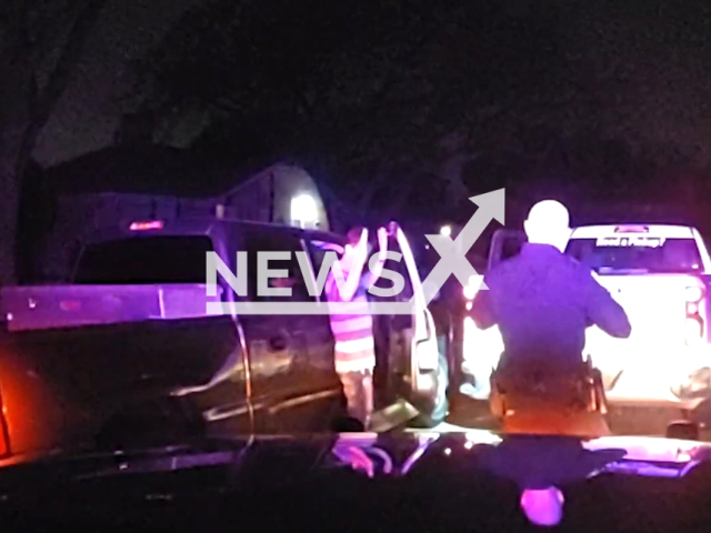 Police officers arrest a burglary suspect in Richardson, Texas, on Saturday, Mar. 11, 2023. The suspect faces charges of Vehicle Burglary and Possession of a Firearm by a Felon. Note: Picture is a screenshot from a video. (@RichardsonPoliceDepartment_TX
/Newsflash)