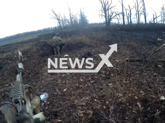 Russian Airborne Forces fire at Ukrainian military position in a close battle in Ukraine in undated footage. The footage was released by the Russian MoD on Tuesday, Mar. 21, 2023. Note: Picture is a screenshot from a video (Ministry of Defense of Russia/Newsflash)