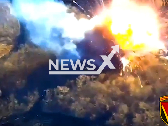 Ukrainian artillery destroys Russian multiple rocket launcher "Hurricane" in Ukraine in undated footage. The footage was released by the 40th Separate Artillery Brigade named after Grand Duke Vytautas on Tuesday, Mar. 21, 2023.
Note: Picture is a screenshot from a video (@40OAbrigade/Newsflash)