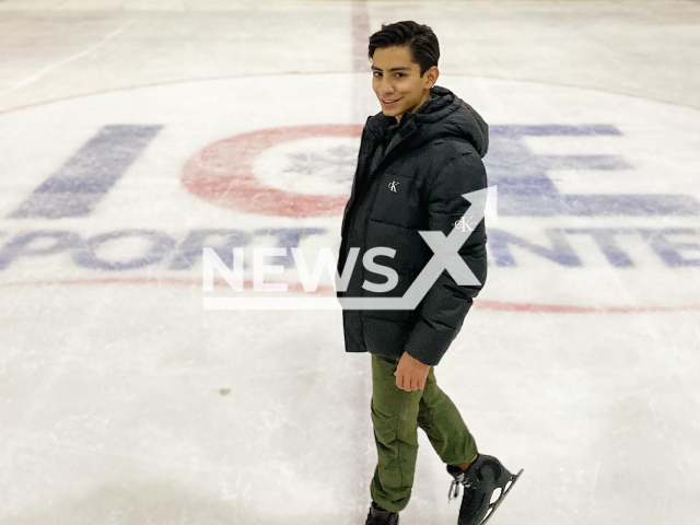 Donovan Carrillo was forced to give up his participation in the free skate event of the World Skating Championship  because his  sports equipment, including its blades, was lost on the flight to Montpellier, France, in March, 2022.
Note: Private photo.  (@donovandcarr/Newsflash)