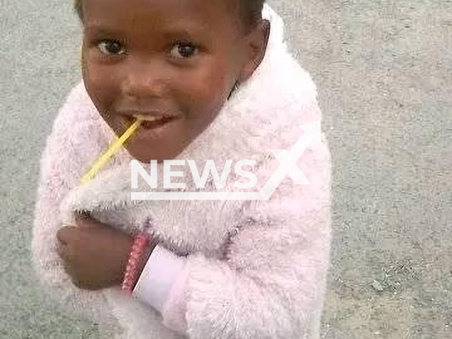 Picture shows Langalam Viki, 3, undated. She died after falling into a pit toilet in Eastern Cape, South Africa. Note: Private photo. (@nangamso.viki.7/Newsflash)