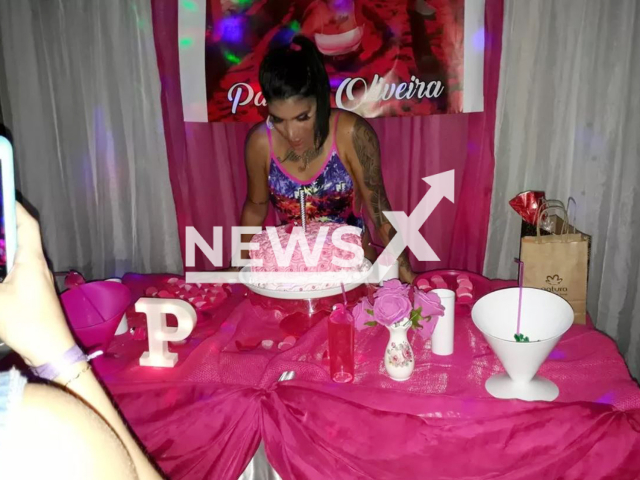 Jiu-jitsu fighter Patricia da Cunha Leite, 24, blows out birthday candles in undated photo. She died hours after being shot in the head during her own birthday party, in  Manaus, Brazil, on   Jan. 26, 2019, Eduardo de Alencar Navegante, 26,  was  for her murder.
Note: Private photo.  (Newsflash)