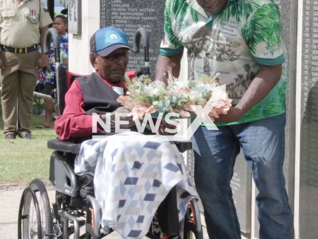 The picture shows the 80th anniversary of the formation of the Torres Strait Light Infantry Battalion was commemorated on Thursday Island, Queensland, Australia, undated. Note: This picture is a screenshot from the video. (Australian Army/Newsflash)