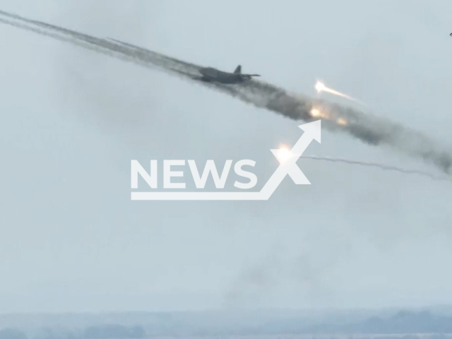 Russian aviation hits Ukrainian military positions in Avdiivka in Ukraine in undated footage. The footage was released by the People's Militia of the DPR on Friday, Mar. 24, 2023.Note: Picture is screenshot from a video. (@nm_dnr/Newsflash)