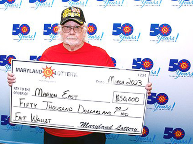 Marion East, aged 79, from the city of Crisfield, Somerset County, Maryland State, USA, poses in undated photo. He won USD 50,000 (GBP 40,850) on the lottery in March 2023. Note: Licensed content. (Maryland Lottery/Newsflash)