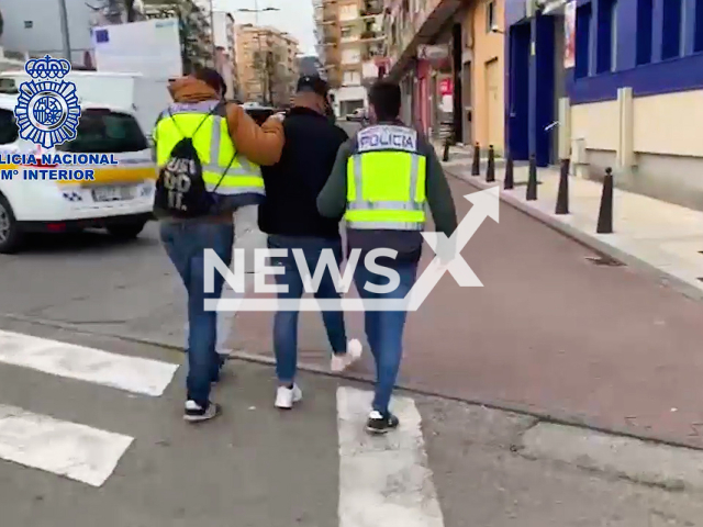 Police dismantled an organization allegedly dedicated to facilitating the irregular entry into the United Kingdom of citizens from the Middle East, in Torrelavega, Spain, in March, 2022. Note: This picture is a screenshot from the video (Newsflash).