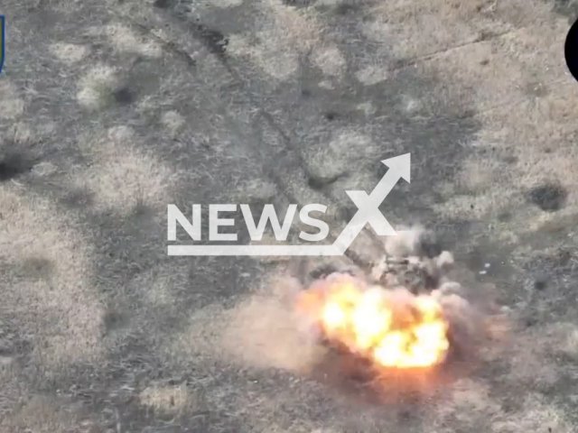 Ukrainian fighters destroy Russian tank on the front lines in Ukraine in undated footage. The footage was released by the 110th separate mechanized brigade on Saturday, Mar. 25, 2023. Note: Picture is a screenshot from a video (@110separatebrigade/Newsflash)