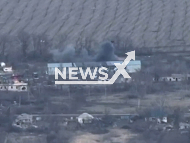 Ukrainian artillery destroys Russian military positions and equipment in Ukraine in undated footage. The footage was released by the State Border Service of Ukraine on Wednesday, Mar. 29, 2023. Note: Picture is a screenshot from a video (@BorderGuardService/Newsflash)