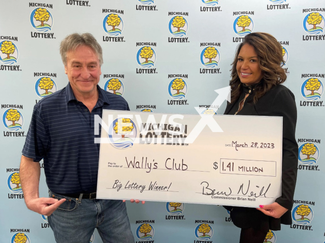 Jennifer Boulley-Wicklund and Thomas Derusha pose in undated photo. They won USD 1.41 million (GBP 1.1 million) on the lottery in March 2023. Note: Licensed content. (Michigan Lottery/Newsflash)