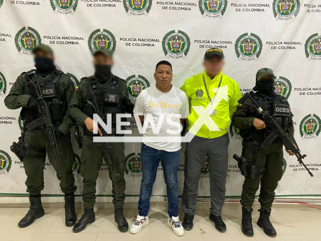 Picture shows Rubén Darío Viloria Barrios, alias Juancho, undated. He is accused of drug trafficking within the Clan del Golfo in Colombia. Note: Police photo. (@PoliciaMonteria/Newsflash)