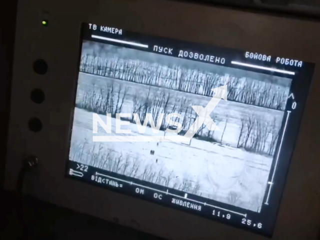 Ukrainian fighters destroy Russian multipurpose tracked armored vehicle by Stugna-P in Ukraine in undated footage. The footage was released by the 66th separate mechanized brigade on Suday, Apr. 02, 2023. Note: Picture is a screenshot from a video (@66ombr/Newsflash)