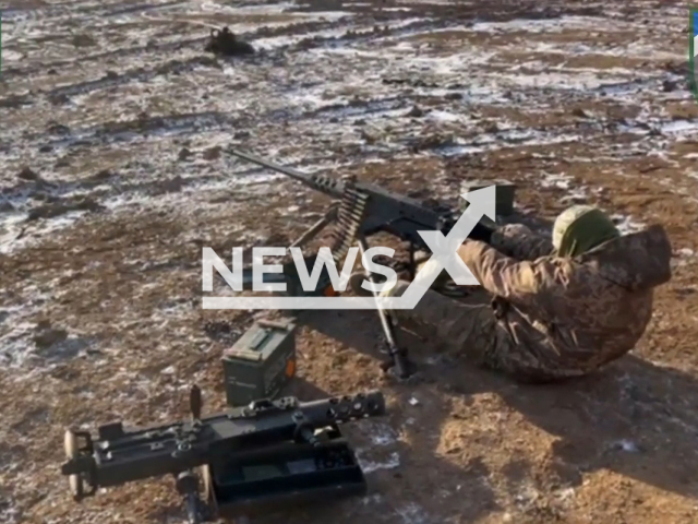 Ukrainian soldiers practice in snowy conditions and prepare for the defense of their country in Ukraine in undated footage. The footage was released by the 8th separate mountain assault battalion on Monday, Apr. 03, 2023. Note: Picture is a screenshot from a video (@8OGSHB/Newsflash)