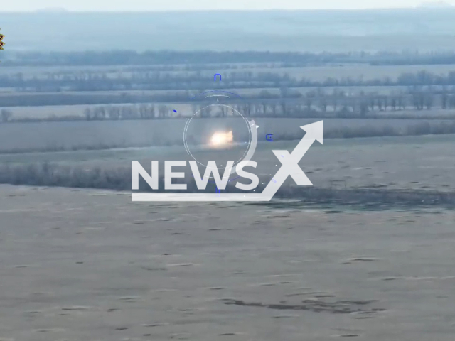 Donetsk Army Corps destroy Ukrainian an infantry fighting vehicle on the frontlines in Ukraine in undated footage. The footage was released by the People's Militia of the DPR on Monday, Apr. 03, 2023. Note: Picture is a screenshot from a video (@nm_dnr/Newsflash)