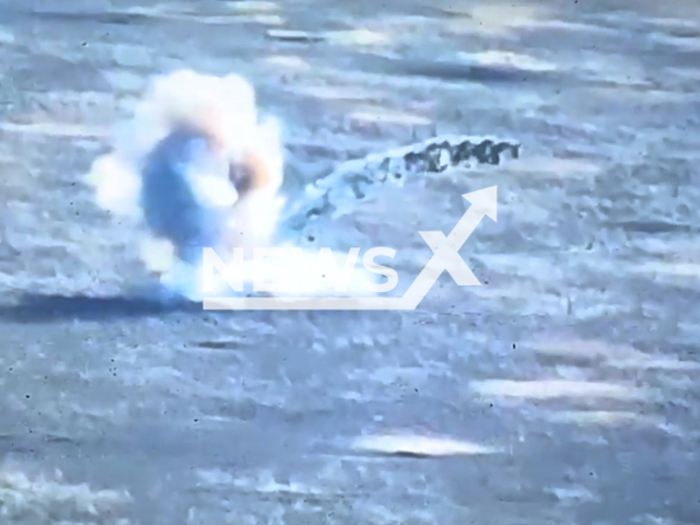 Ukrainian fighters hit the Russian tank that was trying to break through the defensive positions on the frontlines in Ukraine in undated footage. The footage was released by the 59th separate motorized infantry brigade on Tuesday, Apr. 04, 2023.
Note: Picture is a screenshot from a video (@59ompbr/Newsflash)