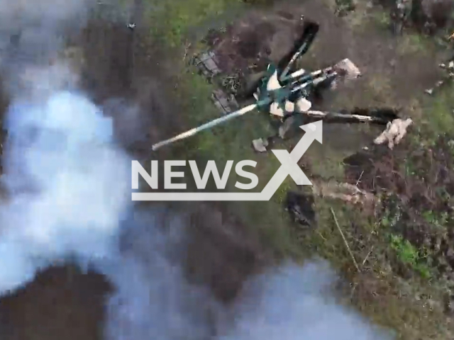 DPR anti-tank guns fire at Ukrainian military positions in Avdiivka in Ukraine in undated footage. The footage was released by the People's Militia of the DPR on Friday, Apr. 07, 2023. Note: Picture is screenshot from a video. (@nm_dnr/Newsflash)