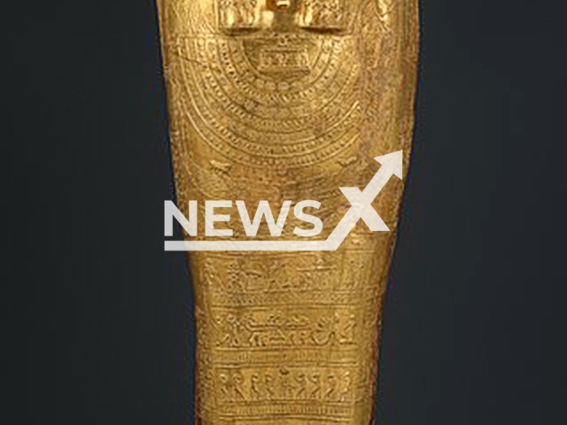 The gilded Coffin lid for the Priest Nedjemankh from the late Ptolemaic Period (150–50 B.C.) in Egypt. Note: This photo is available under CC0 license. (The Metropolitan Museum of Art, New York/Newsflash)