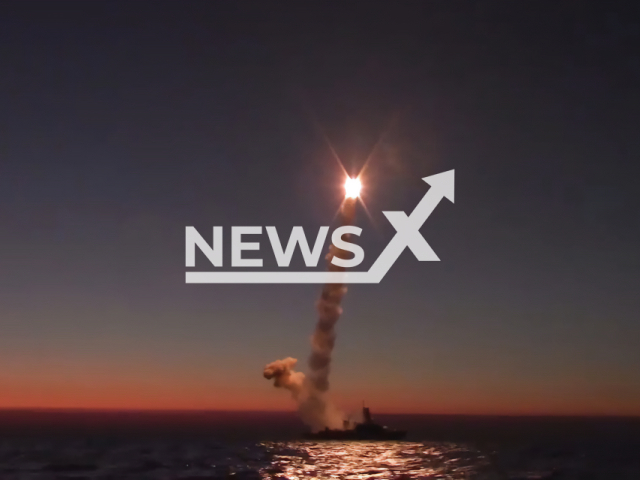 The launch of 4 x Kalibr cruise missiles from Buyan-M class corvette in the Black Sea. Note: Picture is a screenshot from a video (Ministry of Defense of Russia/Newsflash)