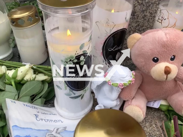 Image shows candles lit for the victim Lena, aged 10, undated photo. She was killed by a boy, aged 11, in a youth centre in the town of Wunsiedel, Bavaria State, Germany, on Tuesday, April 4, 2023. Note: Photo is a screenshot from a video. (Newsflash)