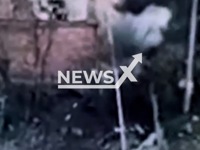 Ukrainian border guards destroy group of Russian soldiers in Bakhmut in Ukraine in undated footage. The footage was released by the State Border Service of Ukraine on Saturday, Apr. 15, 2023.
Notes: Photo is screen from a video.(@DPSUkr/Newsflash)