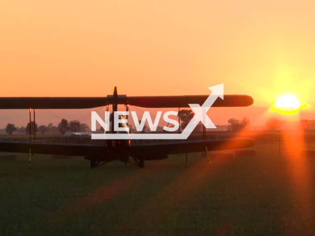 Serpentine Air Show 2022 celebrated the centenary of the first air race in Australia on a small airfield in north-western Victoria on Sunday, 20 March 2022. Note: Picture is a screenshot from a video (Department of Defence Australia/Newsflash)