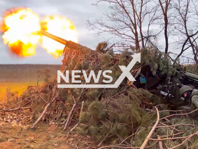 Russian airborne troops of "Msta-B" fire at the Ukrainian military positions in Bakhmut in Ukraine in undated footage. The footage was released by Russian MoD on Wednesday, Apr. 19, 2023.
Note: Picture is screenshot from a video. (@mod_russia/Newsflash)