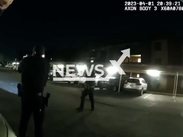 Picture shows an officer's point of view of the officer-involved shooting that occurred on 14th St & Bell Road, in Phoenix, Arizona, on Saturday, April 1, 2023. The officers involved in the shooting have been with the department for 13, 6, and 2 years respectively. Note: Picture is screenshot from a video. (@phxpd/Newsflash)