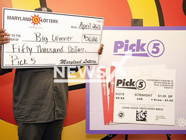 Image shows 'Big Winner', aged 52, undated photo. He won USD 50,000 (GBP 40,178) on the lottery in the town of Waldorf, Charles County, Maryland State, USA, in April 2023. Note: Licensed content. (Maryland Lottery/Newsflash)