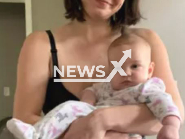 Adrienne Grace Marean, 35, is wanted in Bridgeport, USA,  for felony concealment of a child of Iris Chidester 11-months-old, pictured together, in March, 2022. 
Note: Police photo. (U.S. Marshals/Newsflash)