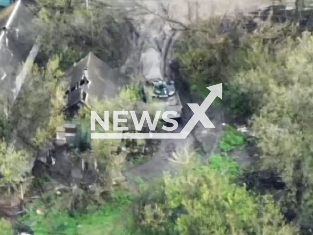 Picture shows Russian BMP in Ukraine in undated footage. The footage was released by Separate special purpose battalion "Wild Field" on Tuesday, Apr. 25, 2023. Note: Picture is a screenshot from a video (@battalion.dyke.pole/Newsflash)