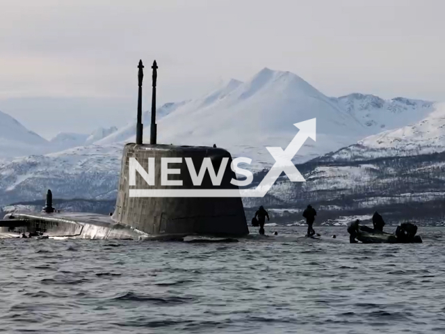 Royal Marines launch commando raid from Astute class submarine during Arctic exercise Cold Response 2022. Note: This picture is a screenshot from the video (Royal Navy/Newsflash).