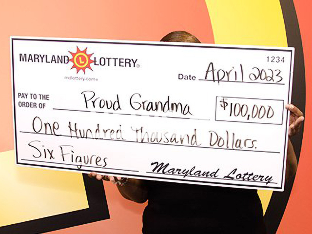 Image shows lucky winner 'Proud Grandma' from the city of Baltimore, Maryland State, USA, undated photo. She won USD 100,000 (GBP 80,193) on the lottery in April 2023. Note: Licensed content. (Maryland Lottery/Newsflash)