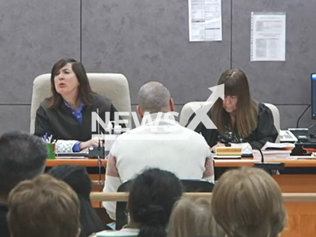 Image shows the trial in the city of Bilbao, Spain, undated photo. A man faces 19 years in prison for killing his roommate over a debt of EUR 20 (GBP 18) in October 2021. Note: Photo is a screenshot from a video. (Newsflash)