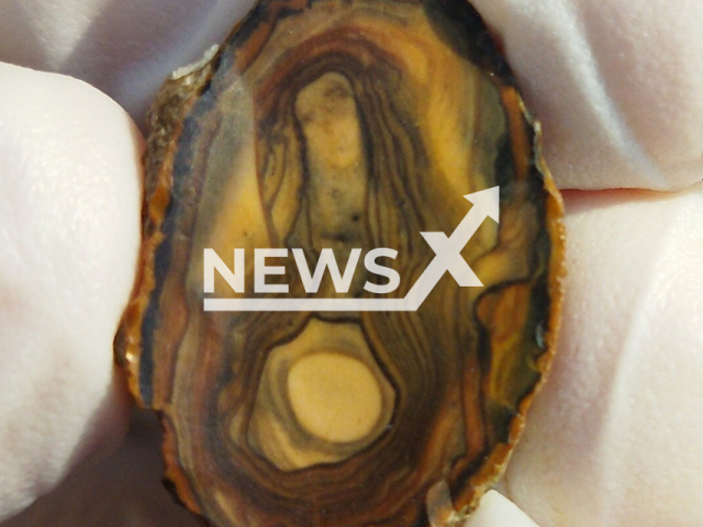 A stone shows Virgin Mary pregnant with Jesus Christ, undated. The stone was found in Cairo, Egypt, in 1996. Note: Photo is sent by Ahmed Hani El-Husseiny. (Ahmed Hani El-Husseiny/Newsflash)