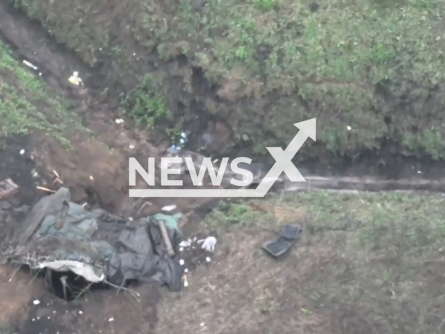 Picture shows camouflaged Russian UAV settlement in Donetsk region in Ukraine in undated footage. The footage was released by 5th separate assault brigade on Saturday, Apr. 29, 2023.
Note: Picture is a screenshot from a video (@5th.SAB/Newsflash)