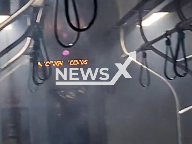 Smoke spreads in train car after lightning strike, in Osasco, Brazil, on Thursday, April 27, 2023. Passengers reported hearing an explosion and seeing sparks and a lot of smoke in the carriage.

Note: Picture is a screenshot from a video (@cosmicminzy/CEN)