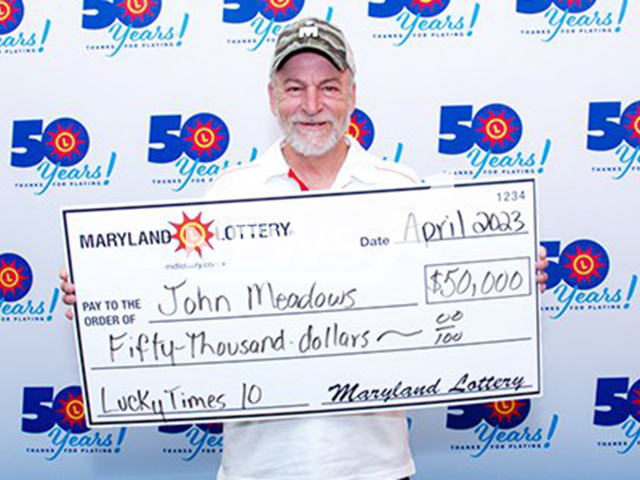 John Meadows, 60, from the community of Halethorpe, Baltimore County, Maryland State, USA, poses in undated photo. He won USD 50,000 (GBP 39,984) on the lottery in April 2023. Note: Licensed content. (Maryland Lottery/Newsflash)