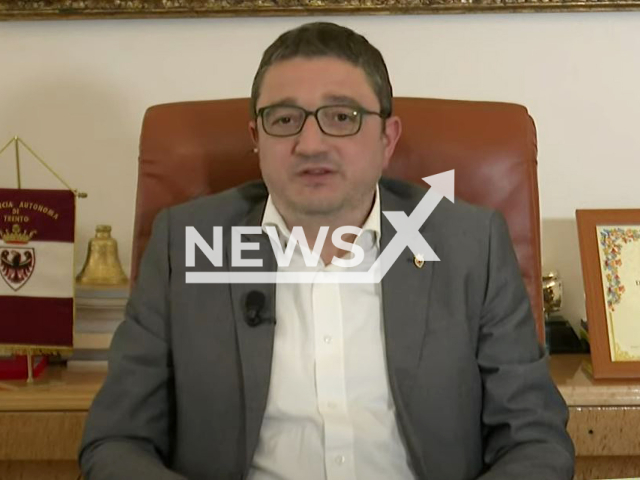 Picture shows the  president of the Autonomous Province of Trento, Maurizio Fugatti, updated. He signed  a   new order for the killing of the bear Jj4 in Trento, Italy, on Thursday, April 27, 2023. Note: Photo is a screenshot from a video. (Newsflash)