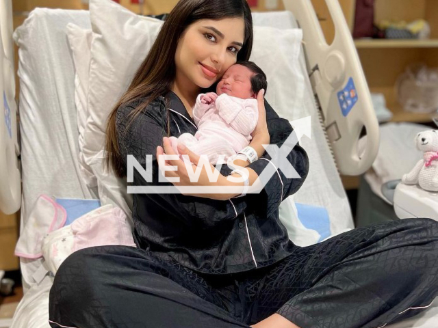 Picture shows the municipal president of the Tepic city council, in the state of Nayarit, Mexico, Geraldine Ponce with her baby, undated. She breastfed her baby during online work meeting and faced wave of criticism for this. Note: Private photo. (@geraldineponcem/Newsflash)