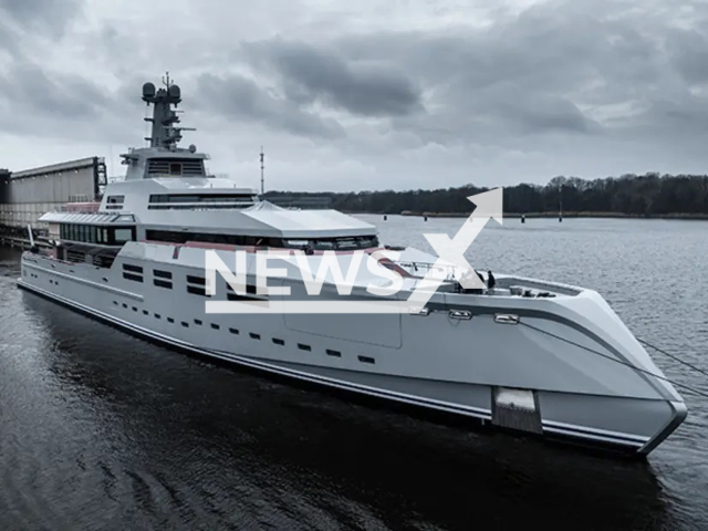 Image shows mega yacht 'Norn' previously known as Project 1601, undated photo. It was reportedly bought by Microsoft Office Suit creator Charles Simonyi, 74. Note: Licensed content. (Luerssen Yachts/Newsflash)