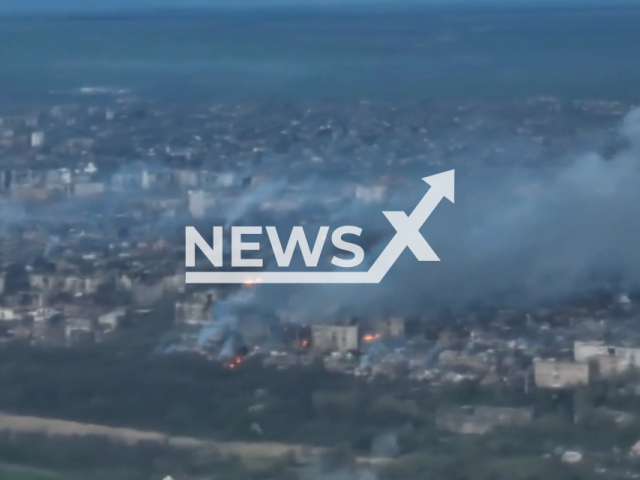 Ongoing fighting with smoke and explosions all over the city in Bakhmut in Ukraine in undated footage. The footage was released by 10th Mountain Assault Brigade on Thursday, May. 4, 2023
Note: Picture is a screenshot from a video (10th Mountain Assault Brigade/Newsflash)