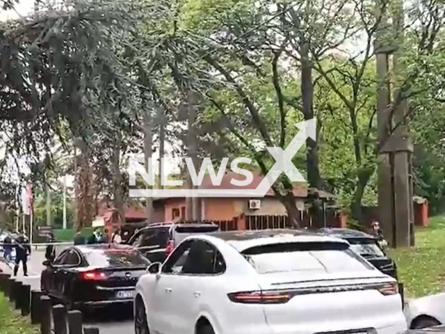 Picture shows the scene at the Rudjer Boskovic school, undated. A schoolgirl attacked a boy and a teacher with a knife. Note: Image is a screenshot from video. (Newsflash)