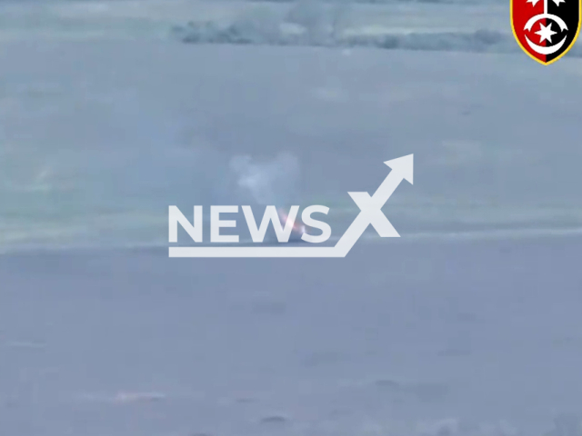 Ukrainian fighters destroy a Russian tank which was training to storm their positions on the battlefield in Ukraine in undated footage. The footage was released by 30th separate mechanized brigade on Sunday, May. 7, 2023. Note: Picture is a screenshot from a video (@30brigade/Newsflash)