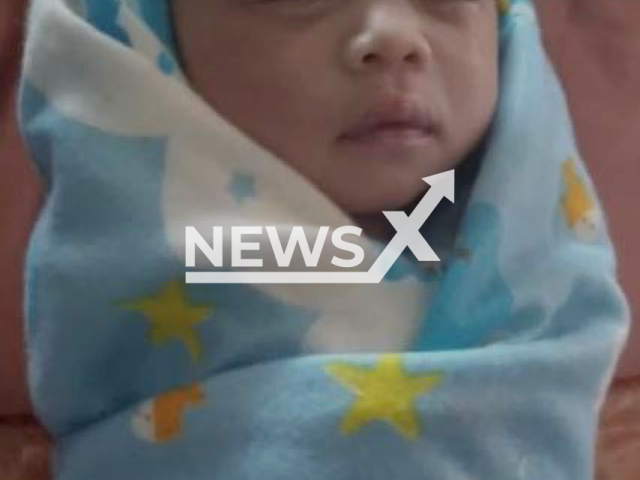 Picture shows the unidentified 38-day-old baby, undated. The baby  allegedly died because it was shocked to hear the loud explosion of firecrackers in  Gresik, Indonesia  on Thursday , April 27, 2023.
 
 Note: Private photo.  (Newsflash)