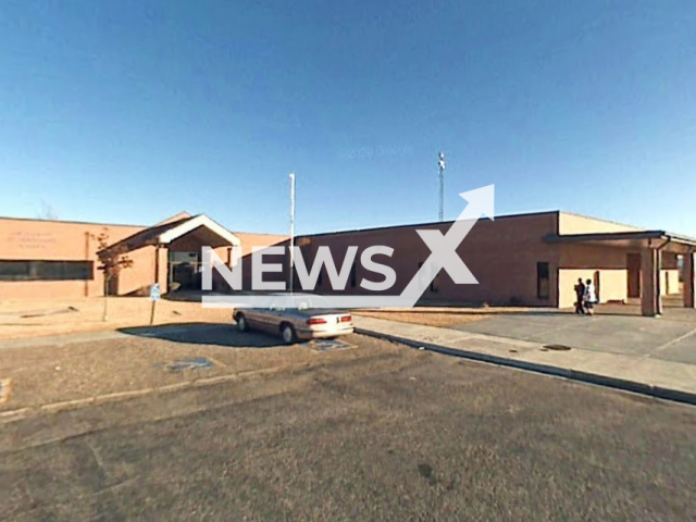 Image shows the Plainview South Elementary School, in Texas State, USA, undated photo. A girl aged 6 was allegedly forced to perform a sex act on a fellow student in their classroom while students recorded the incident on a district-issued iPad. Note: Photo is a screenshot from Google Maps. (Google Maps/Newsflash)