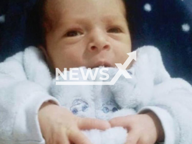 Picture shows Benjamin Vanuti Goncalves, 16-day-old baby, undated. He died after choking on breast milk in Ararangua, Brazil, Sunday, May 7, 2023.  Note: Private photo.  (Newsflash)