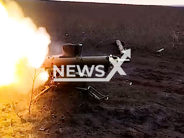 Russian fighters fire with anti-tank missile systems "Kornet" at Ukrainian stronghold in Ukraine in undated footage. The footage was released by Russian MoD on Wednesday, May, 10, 2023. Note: Picture is a screenshot from a video (Ministry of Defense of Russia/Newsflash)