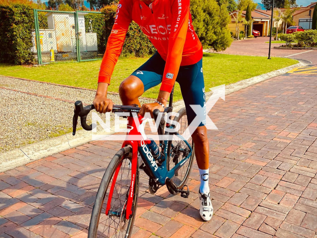 Colombian champion cyclist Egan Bernal who nearly died In crash with bus and broke almost 20 bones, is back to training. Note: Private photo(@eganbernal/Newsflash).