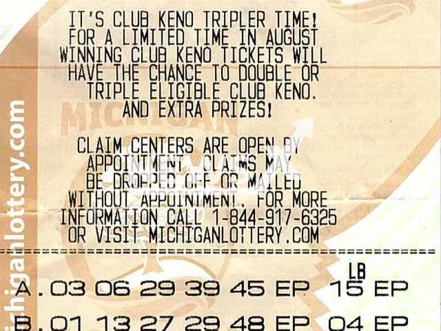 Image shows the winning Lucky For Life ticket, undated photo. Floyd Warstler, 70, from the city of Sterling Heights, Michigan State, USA, won USD 25,000 (GBP 19,863) on the lottery. Note: Licensed content. (Michigan Lottery/Newsflash)